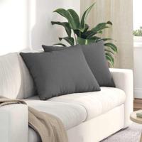 VidaXL Sofa kussens 2 pcs donkergrijs 70 x 50 cm stof