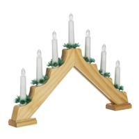 HI Kaarsenbrug - 42,5 x 4,5 x 32 cm - hout - met 7 led kaarsen