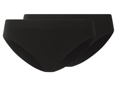 esmara Set van 2 dames onderbroeken (Zwart, XS (32/34))