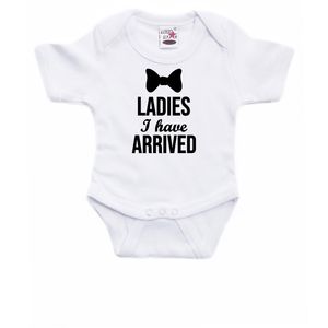 Ladies I have arrived cadeau baby rompertje wit jongens 92 (18-24 maanden)  -