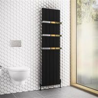 Eastbrook Rosano verticale aluminium radiator 180x47cm Mat zwart 1580 watt - thumbnail