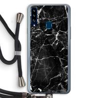 Zwart Marmer 2: Samsung Galaxy A20s Transparant Hoesje met koord Zwart Marmer 2: Samsung Galaxy A20s Transparant Hoesje met koord