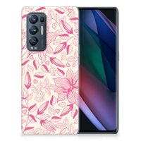 OPPO Find X3 Neo TPU Case Pink Flowers - thumbnail