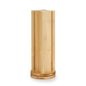 Kinvara Koffie cup/capsule houder/dispenser - bamboe hout - voor 20 cups - D11 x H34 cm   -
