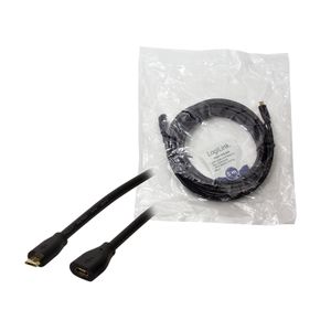 LogiLink USB-kabel USB 2.0 USB-micro-B stekker, USB-micro-B bus 5.00 m Zwart CU0125