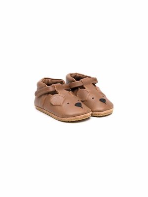 Donsje sandales en cuir à effet oreilles d'animaux - Marron
