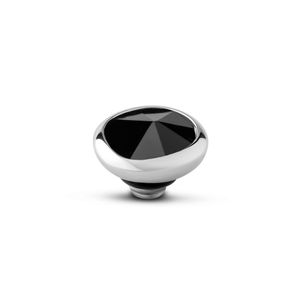 Melano Twisted Cloud Steentje Zwart Zilver