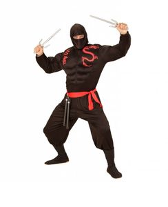 Super Ninja heren kostuum gespierd