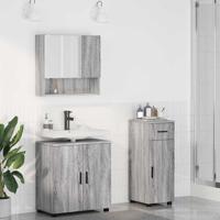 Badkamermeubelset met lade 3 pcs Grijs sonoma 61 x 35 x 64 cm