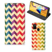 Samsung Galaxy M30s | M21 | Hoesje met Magneet | Zigzag Multi Color
