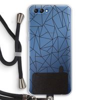 Geometrische lijnen zwart: Honor 10 Transparant Hoesje met koord