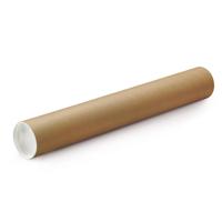Poster koker - 470 x 50 mm - bruin - karton - met witte deksel - verzendkokers - delselkoker