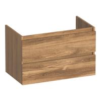 Brauer Joy Wavy - Onderkast - 80 cm - met 2 Softclose Lades Greeploos en 1 Sifon Uitsparing - Honey