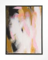 Urban Cotton Wandkleed 'Abstract Moods' 110 x 145cm in Floating Frame - black