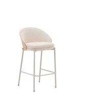 Kave Home Eamy barkruk H65 chenille Beige/Naturel