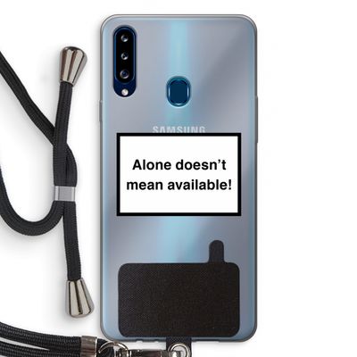 Alone: Samsung Galaxy A20s Transparant Hoesje met koord