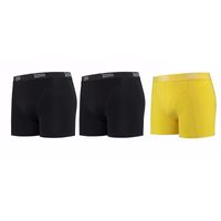 Lemon and Soda boxershorts 3-pak zwart en geel 2XL XXL  - - thumbnail