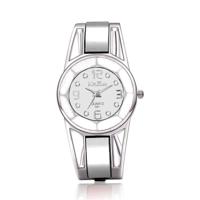 XinHua vrouwen Diamond spiegel oppervlakte holle roestvrijstalen armband quartz horloge (wit)
