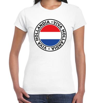 Verkleed T-shirt voor dames - Viva Hollandia - wit - supporter - themafeest Verkleed T-shirt voor dames - Viva Hollandia - wit - supporter - themafeest