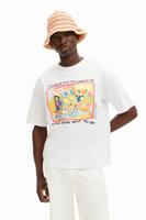 T-shirt met korte mouwen en illustratie - WHITE - L