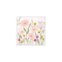 Servetten 33cm pastel flowers roze