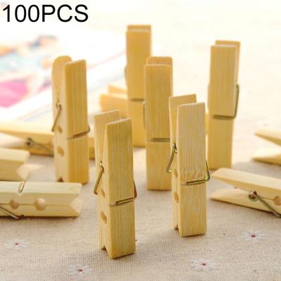 100 stuks multi-functie Mini bamboe kleding foto paperclip Peg wasknijper Wasserij Hanger