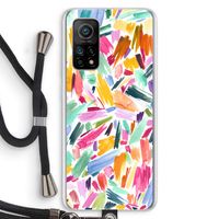 Watercolor Brushstrokes: Xiaomi Mi 10T 5G Transparant Hoesje met koord