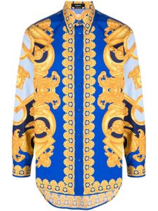 Versace chemise à motif Barocco 660 - Bleu