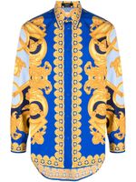 Versace chemise à motif Barocco 660 - Bleu