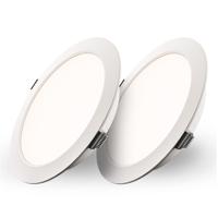 Set van 2 Georgia LED platte Inbouwspots wit - inbouwdiepte 25mm - 18 Watt 1820lm - Rond - 4000K Neutraal Wit - Ø220 mm - IP20 voor binnen