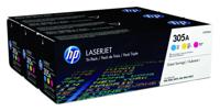 HP 305A originele cyaan/magenta/gele LaserJet tonercartridge, 3-pack