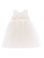 Tulleen robe en tulle à fleurs appliquées - Blanc