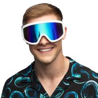 Carnaval/verkleed Apres Ski bril - wit - volwassenen - kunststof - party brillen - wintersport Carnaval/verkleed Apres Ski bril - wit - volwassenen - kunststof - party brillen - wintersport