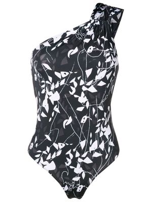 Clube Bossa maillot de bain asymétrique à imprimé graphique - Noir