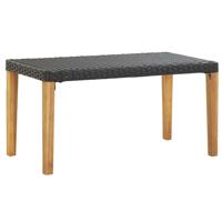 Tuinbank 120 cm poly rattan en massief acaciahout zwart