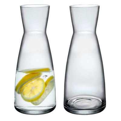 Drank/water karaf of kleine vaas - 2x - glas - transparant - D8 cm x H20 cm - 500 ML Drank/water karaf of kleine vaas - 2x - glas - transparant - D8 cm x H20 cm - 500 ML