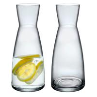 Drank/water karaf of kleine vaas - 2x - glas - transparant - D8 cm x H20 cm - 500 ML
