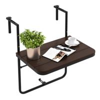 Opvouwbare Hangtafel voor Buiten/Binnen met op 3 Niveaus Verstelbare Hoogte Past op een Reling van 3-15 cm voor Terras Balkon Terras