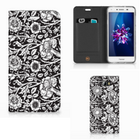 Huawei Y5 2 | Y6 Compact Smart Cover Black Flowers - thumbnail