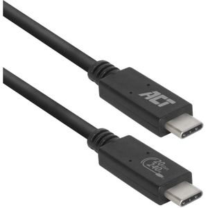 ACT Connectivity USB4 20Gbps aansluitkabel C male - C male 1 meter USB-IF gecertificeerd kabel