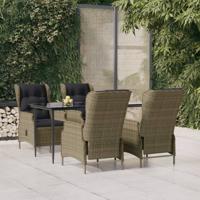 5-delige Tuinset poly rattan bruin