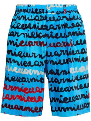 Marni short à imprimé graphique - Bleu