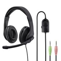 Hama HS-P200 Over Ear headset Computer Kabel Stereo Zwart Volumeregeling, Microfoon uitschakelbaar (mute)