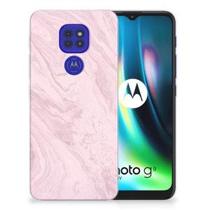 Motorola Moto G9 Play | E7 Plus TPU Siliconen Hoesje Marble Pink - Origineel Cadeau Vriendin