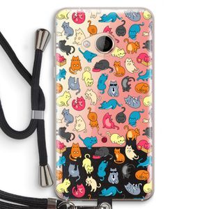 Kleurrijke katten: HTC U Play Transparant Hoesje met koord