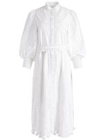 alice + olivia robe courte en coton à fleurs brodées - Blanc