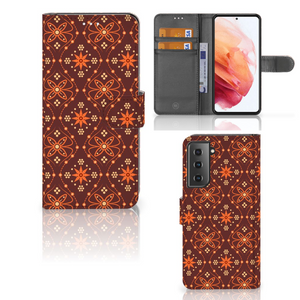 Samsung Galaxy S21 Telefoon Hoesje Batik Brown