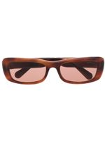 Moncler Eyewear lunettes de soleil rectangulaires à plaque logo - Marron - thumbnail