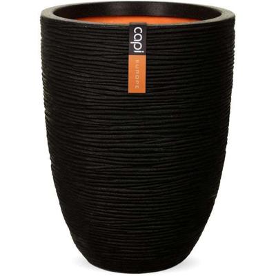 Lage elegante vaas - CAPI EUROPE - RIB NL - 46 x 58 cm - Zwart