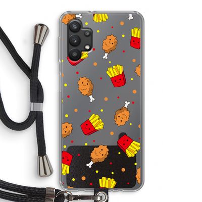 Chicken 'n Fries: Samsung Galaxy A32 5G Transparant Hoesje met koord